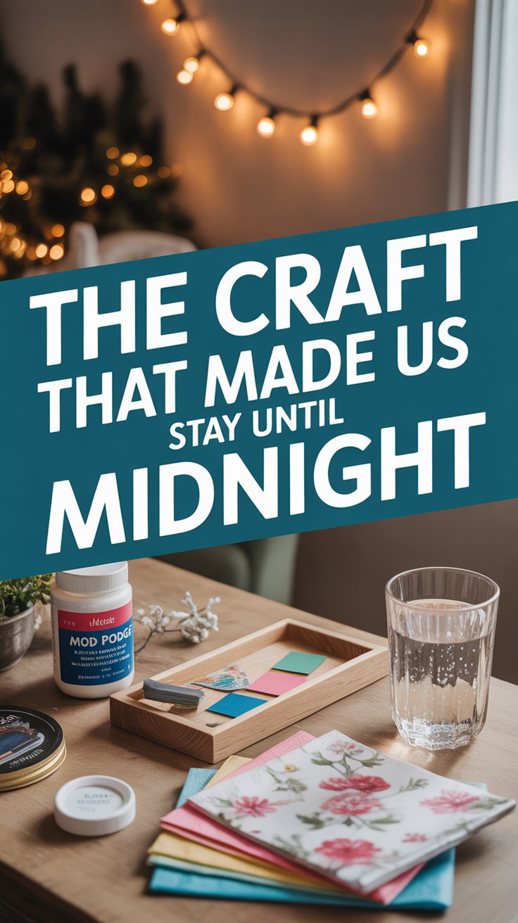 Craft night activities displayed with various project setups for women at a decorated table