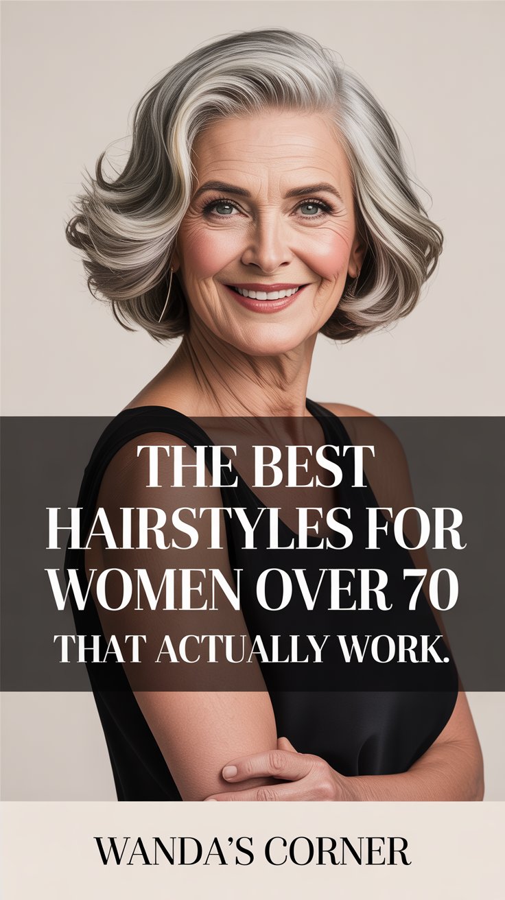 Best hair styles for women over 70 with silver layered hair